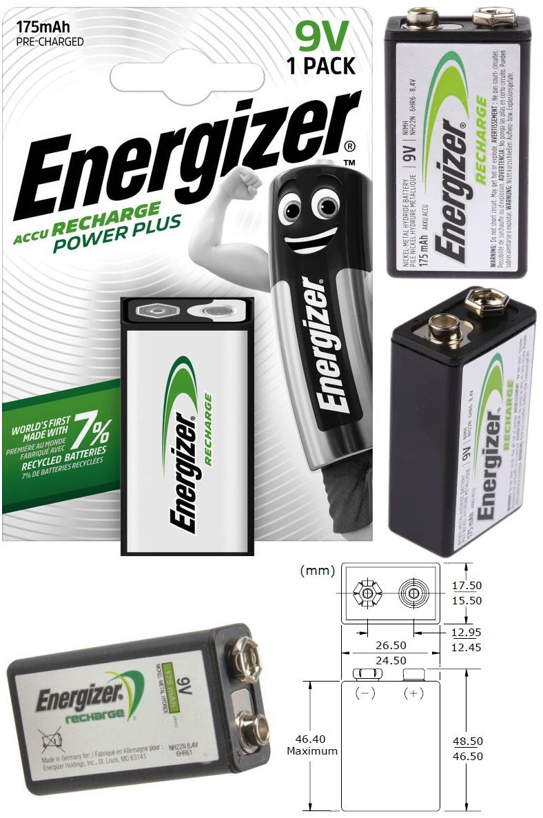 Bateria 6F22 9v 175mAh